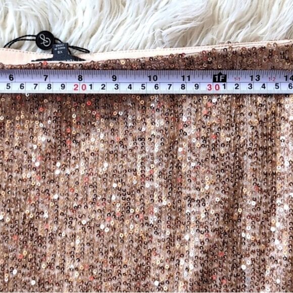 Adrianna pappell Sequin rose Gold Skirt xs NWT - Picture 5 of 11